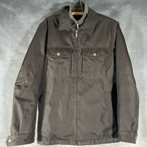 London Fog Beaverton Contrast Collar Black Zip Up Coat Jacket Mens Size‎ Small